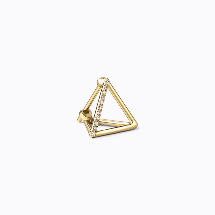 3D Triangle 10, yellow and white gold, matte finish